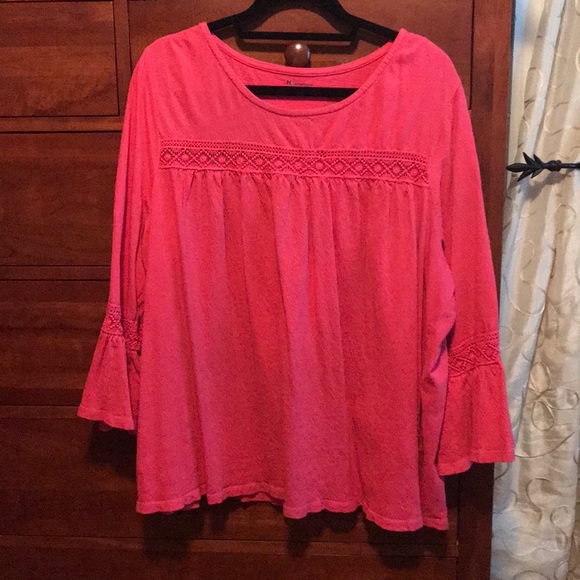 new directions Tops - New Directions 2X coral tunic